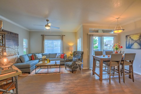 Dining and living room at Arterra, Albuquerque, New Mexico, 87113