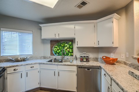 Kitchen with white cabinets at Arterra, Albuquerque, NM, 87113