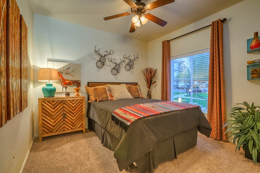 Bedroom with large windows at Arterra, Albuquerque, 87113