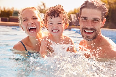 Family enjoying in pool at Aerie Blue Sage, Elkhorn, 68022 