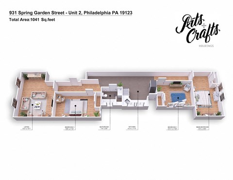 the floor plan of apt crafts 301 spring garden street unit 2