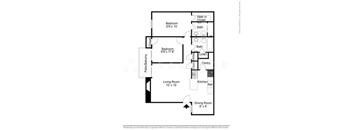 A black and white image of a floor plan for a two bedroom apartment.