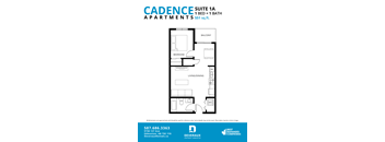 Suite 1A Floor Plan at Cadence at Griesbach, Edmonton, T5E 1Y8