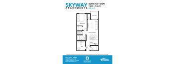 1A Floor Plan at Skyway Apartments, Calgary, T3B 5V6