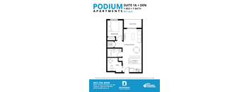 a floor plan for a small apartment with a bathroom and a bedroom