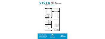 1a Floor Plan at Vista Apartments at Edgemont, Edmonton, AB