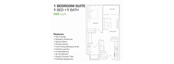 1 Bedroom, 1 Bathroom