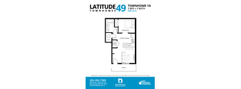 1 Bedroom 1 Bath Floor Plan at Latitude 49 Townhomes, Winnipeg, R3X 0M1