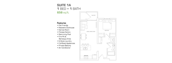 1 Bedroom, 1 Bathroom