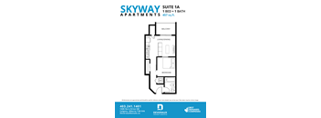 1a Floor Plan at Skyway Apartments, Alberta, T3B 5V6