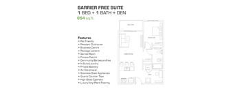 1 Bedroom - Barrier Free