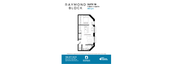 1B Floor Plan at Raymond Block, Edmonton