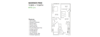 1 Bedroom - Barrier Free