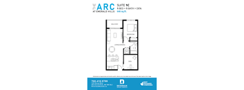 1 Bedroom, 1 Bathroom + Den