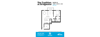 1 Bedroom, 2 Bathroom + Den