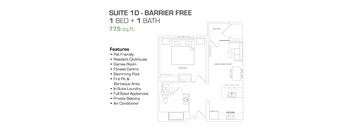 1 Bedroom - Barrier Free