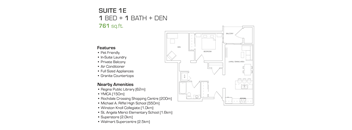 1 Bedroom, 1 Bathroom + Den