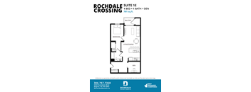 a floor plan of a 1 bedroom customizable apartment