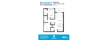 1 Bedroom, 2 Bathroom + Den