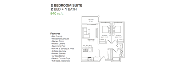 2 Bedroom, 1 Bathroom