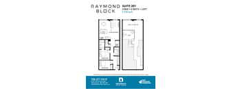 Suite 201 Floor Plan at Raymond Block, Edmonton, T6E 3R7