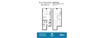 Suite 204 Floor Plan at Raymond Block, Edmonton, AB