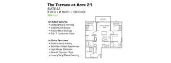 2 Bedroom, 2 Bathroom + Storage