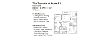 2 Bedroom, 2 Bathroom + Den