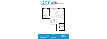 2 Bedroom, 2 Bathroom + Storage
