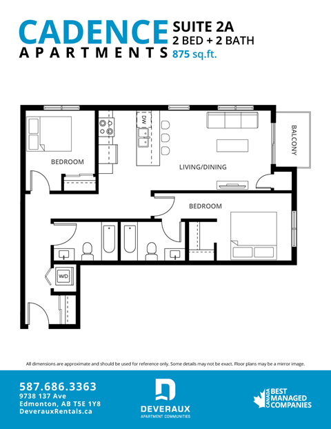 Suite 2A Floor Plan at Cadence at Griesbach, Edmonton