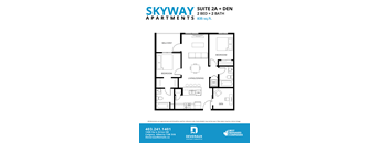 2a Floor Plan at Skyway Apartments, Calgary