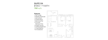 2 Bedroom, 1 Bathroom