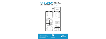 2a Floor Plan at Skyway Apartments, Calgary, T3B 5V6