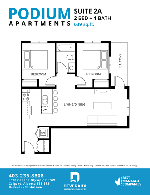 a floor plan of a bedroom apartment