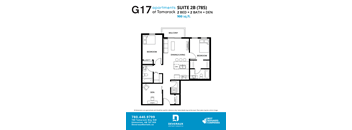 2 Bedroom 2 Bath Den Floor Plan at G17 Apartments at Tamarack, Edmonton, AB