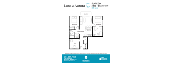 2 Bedroom, 2 Bathroom + Den