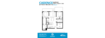 Suite 2C Floor Plan at Cadence at Griesbach, Edmonton, Alberta