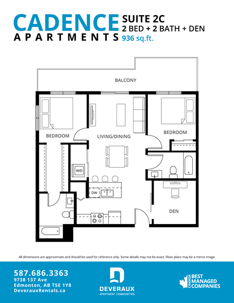 Suite 2C Floor Plan at Cadence at Griesbach, Edmonton, Alberta