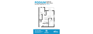 a floor plan of a 1 bedroom apartment