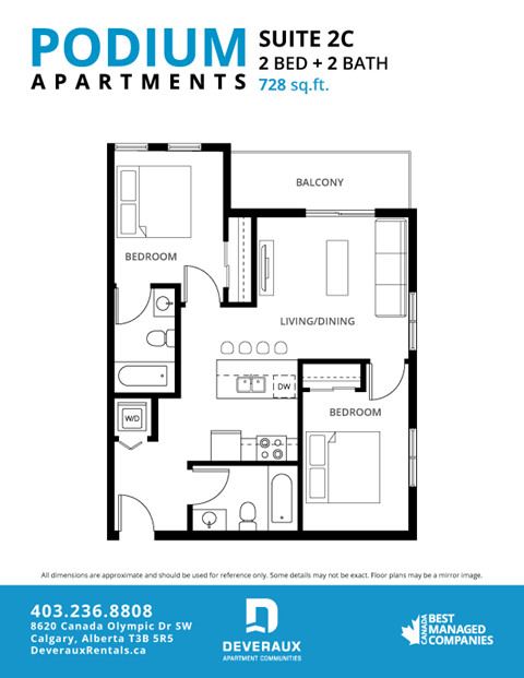 a floor plan of a 1 bedroom apartment