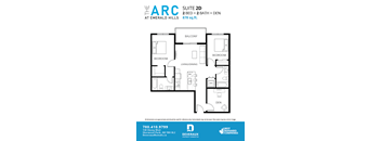 2 Bedroom, 2 Bathroom + Den