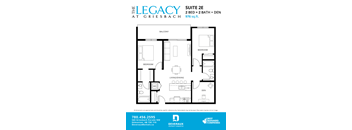 2 Bedroom, 2 Bathroom + Den