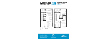 3 Bed 2.5 Bath Floor Plan at Latitude 49 Townhomes, Winnipeg Manitoba