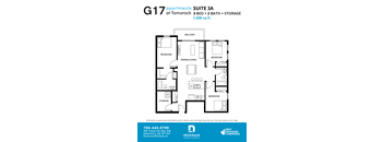Suite 3A Floor Plan at G17 Apartments at Tamarack, Alberta, T6T 2M4