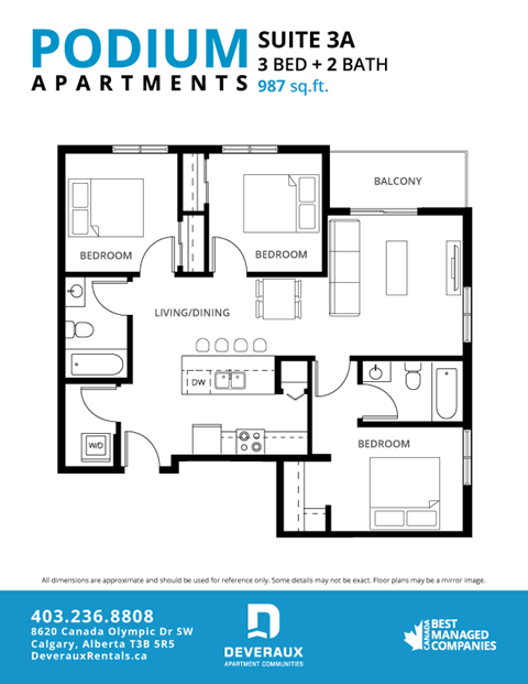 a floor plan of a bedroom apartment