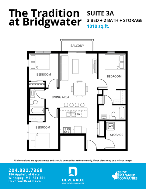 Office: 186 Appleford Gate 1-3 Beds Apartment, Winnipeg for Rent - Photo Gallery 24