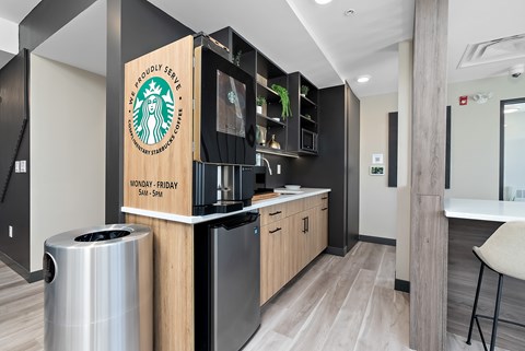 A Starbucks counter is open from Monday to Friday, 9 am to 5 pm.