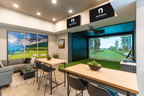 Golf Simulator at Cadence at Griesbach, Alberta