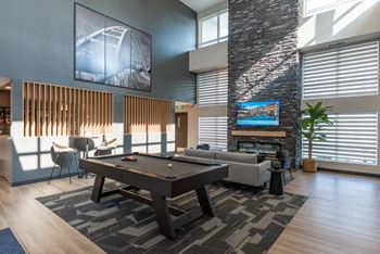 Clubhouse With TV And Fireplace at Cadence at Griesbach, Alberta