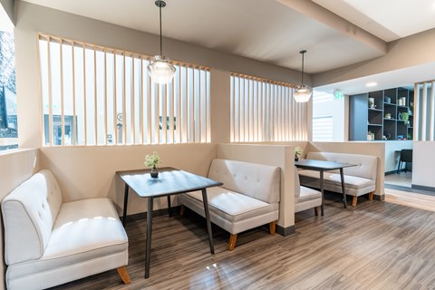 A Modern Waiting Area at Cadence at Griesbach, Edmonton, AB